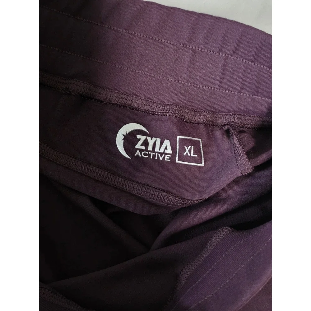 ZYIA Active Womens XL Plum Purple Peak Zipper Jogger Pant Active Casual - Picture 6 of 8